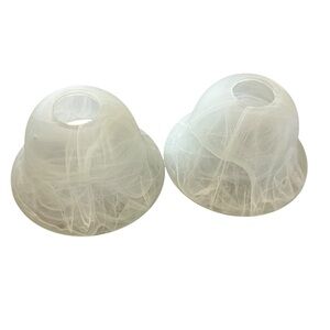Ceiling Fan Glass Lamp Shade Large fit 1.5” Frosted Glass White Swirls